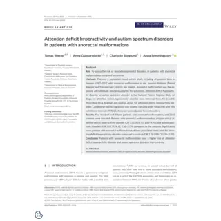 Anorectal Malformations & ADHD