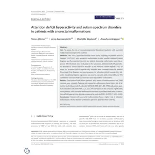 Anorectal malformations, ADHD and autism