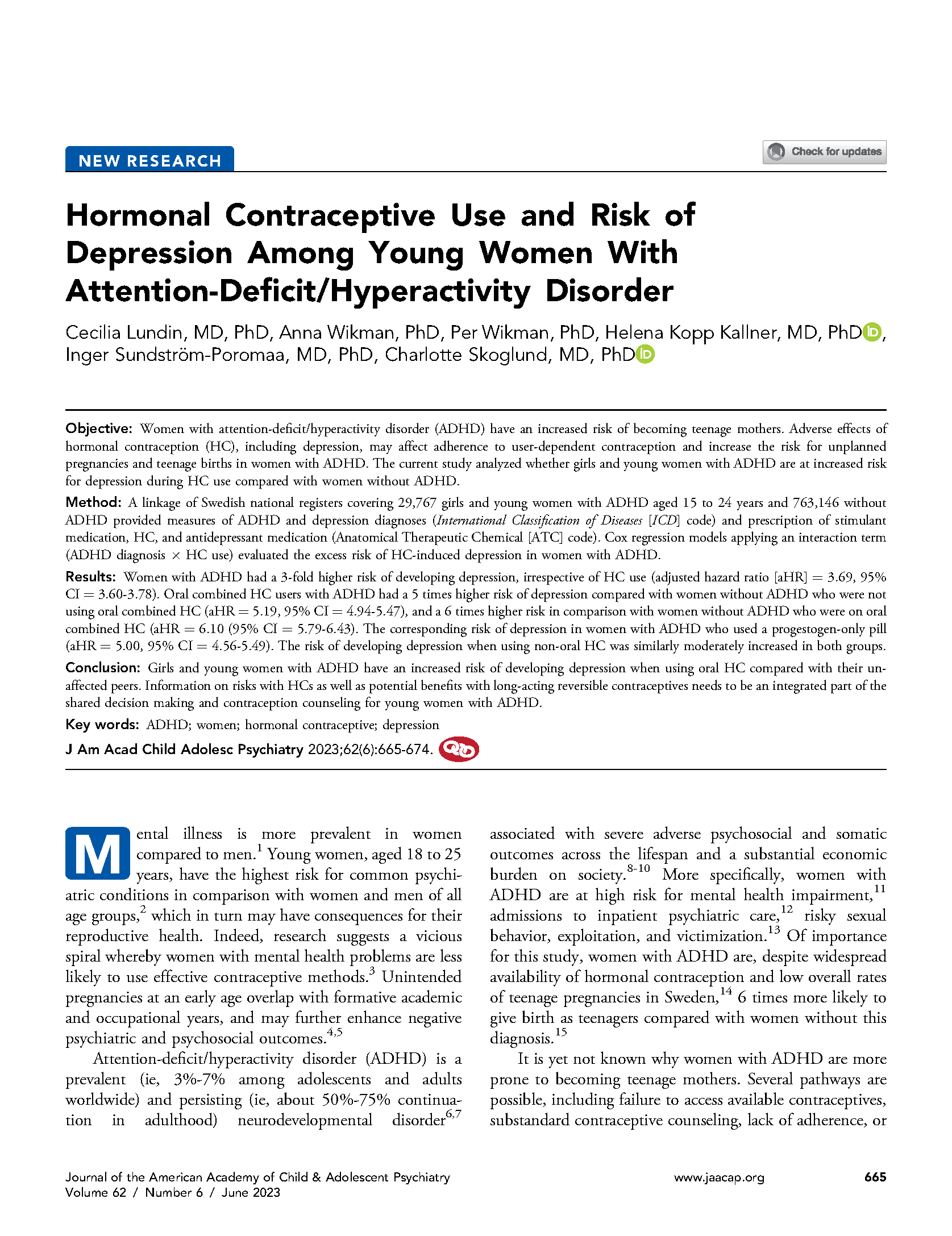 Tonårsgraviditeter och ADHD