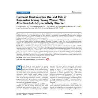 Teenage pregnancies and ADHD