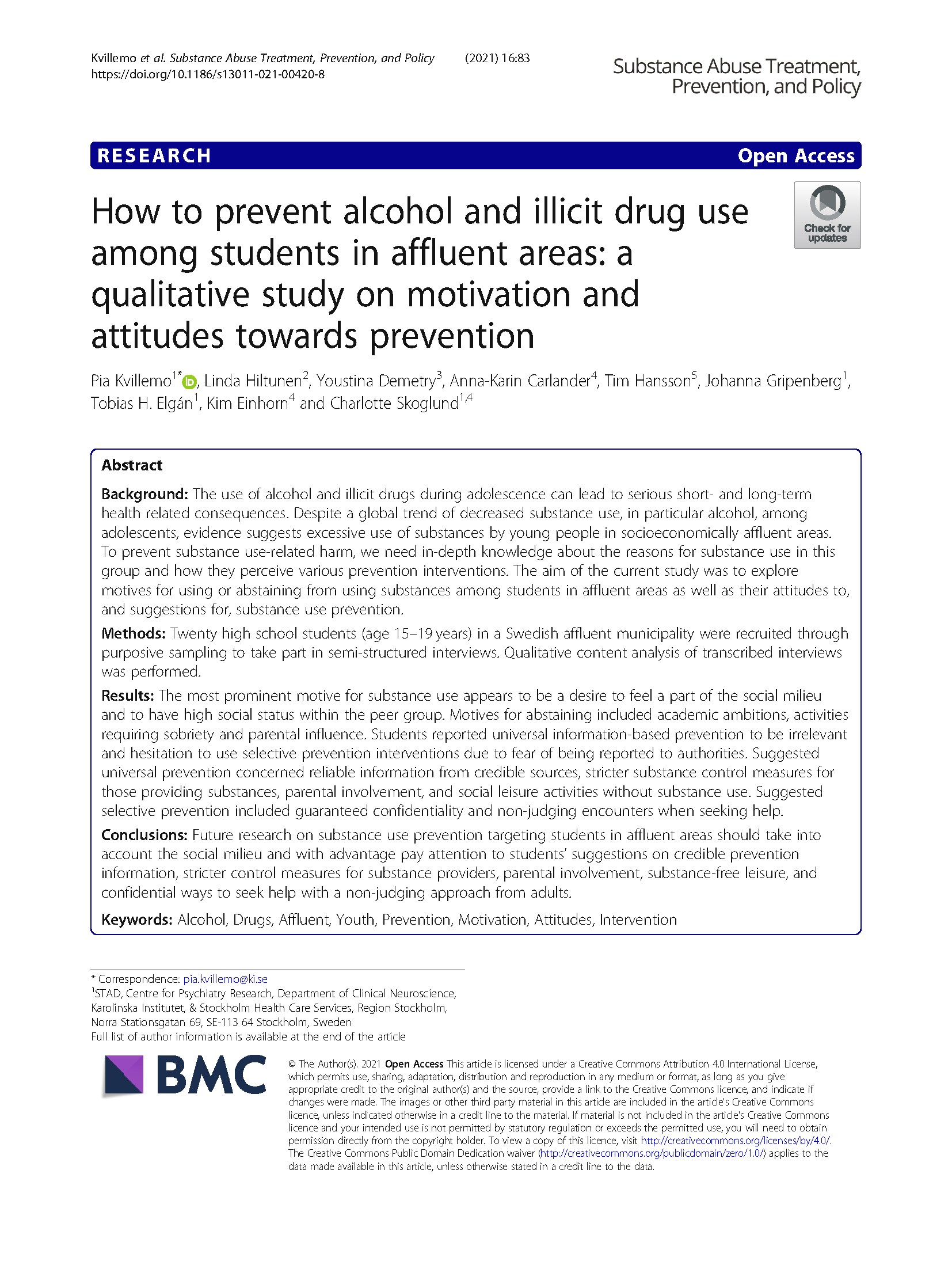 Youths and illicit drugs