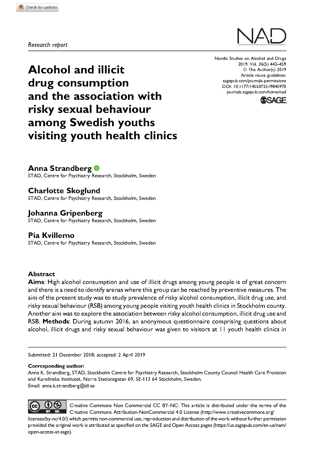 Substance use and sexual risk-taking