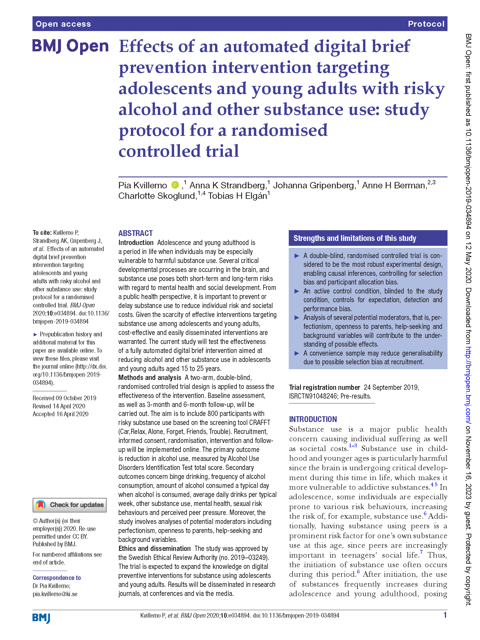 Digitalization of reducing substance use