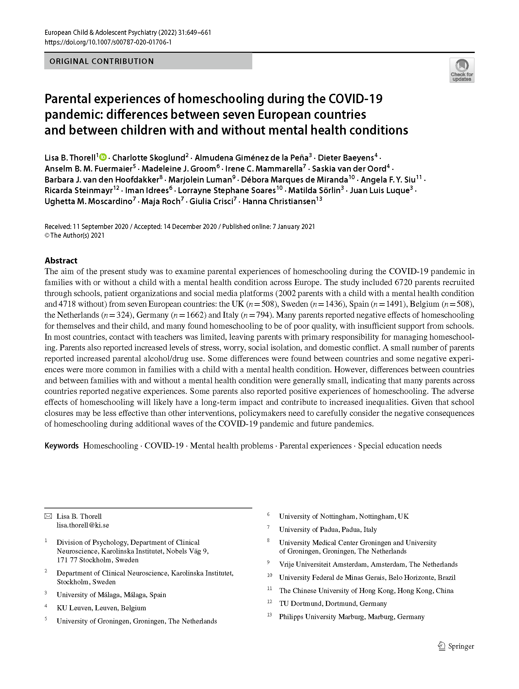 Homeschooling during the covid pandemic