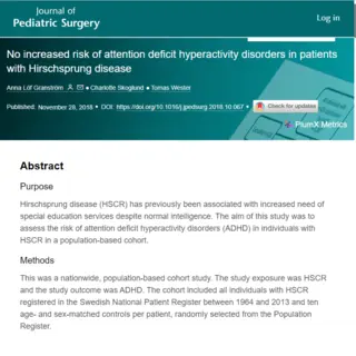 ADHD and Hirschsprung disease