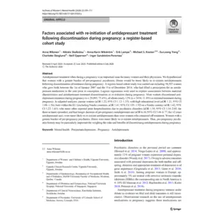 Pregnancy and antidepressants